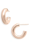 Jennifer Zeuner Lou Huggie Hoop Earrings In Rose Gold
