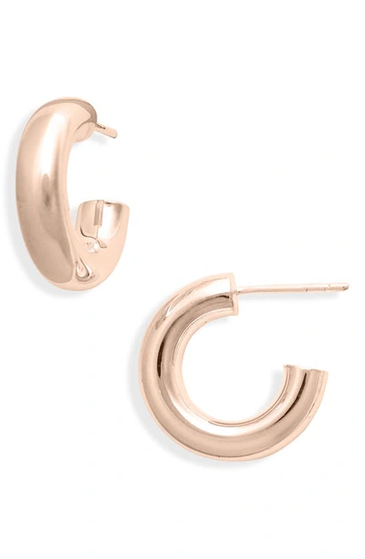 Jennifer Zeuner Lou Huggie Hoop Earrings In Rose Gold