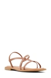 Aldo Broasa Flat Sandal In Brown Faux Leather