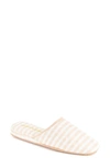 Patricia Green Sari Silk Gingham Slippers In Taupe