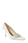 Ted Baker Womens Ivory Sparkal Embellished-crystal Mid-heel Court Shoes 3