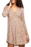 Fleur't Dolman Three Quarter Sleeve Nightshirt In Wildflowers