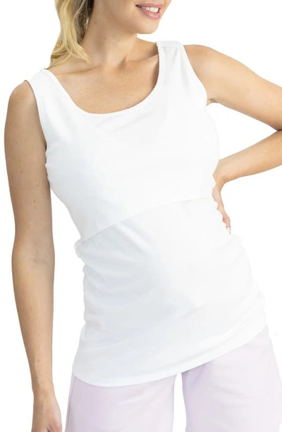 Angel Maternity Maternity/nursing Tank In White