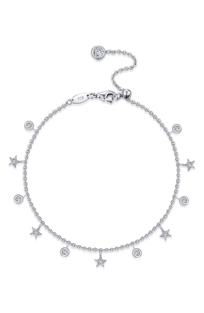 Lafonn Starfall Simulated Diamond Charm Bracelet In Silver/ White