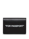 OFF-WHITE BLACK LEATHER CARD HOLDER WITH PRINT