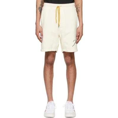 Rhude Embroidered-logo Cottons Shorts In White