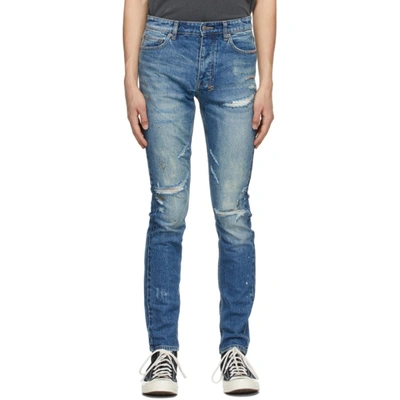 Ksubi Men's Chitch Distressed Slim-fit Jeans In Blue