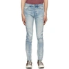 KSUBI BLUE DISTRESSED TOPSTITCHED CHITCH JEANS