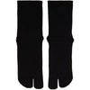 Maison Margiela Tabi Split-toe Cotton-blend Jersey Socks In Black