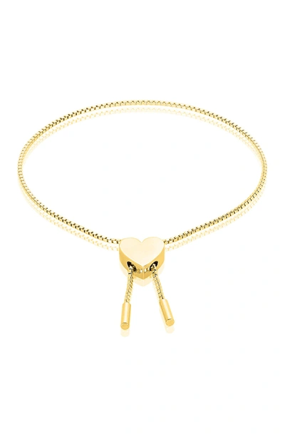 Adornia 14k Yellow Gold Brass Heart Bolo Bracelet