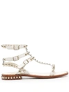 Ash Play Buckle-trio Stud Gladiator Sandals In White