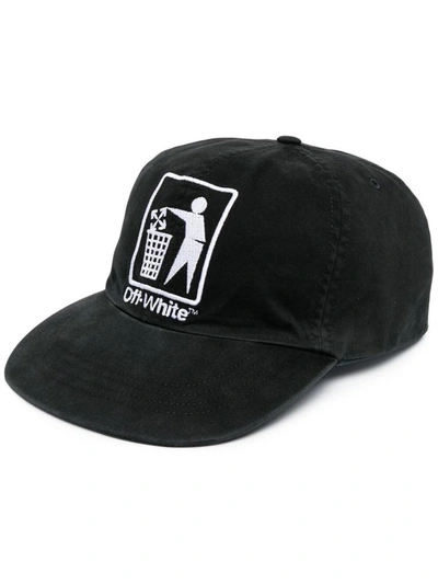 Off-white Trash Logo Baseball Cap, Black