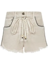 Alanui Saguaro Wash Denim Shorts In Beige
