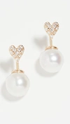 MIZUKI HEART AND PEARL HORIZON EARRINGS,MIZUK30038