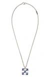 Off-white Arrow Pendant Necklace In Blue