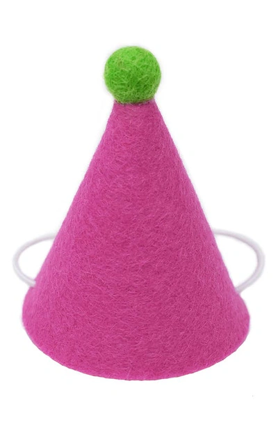 Modernbeast Pawty Felted Wool Pet Hat In Light Pink