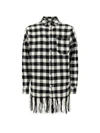 PALM ANGELS PALM ANGELS FRINGED CHECKERED PRINT SHIRT JACKET