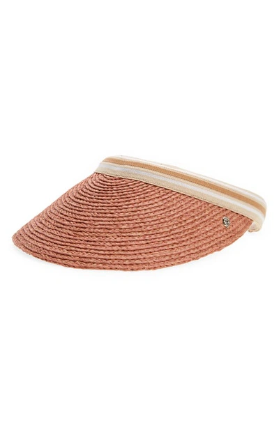 Helen Kaminski 'bianca' Visor In Peony/ Nougat Stripe