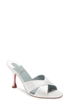 Christian Louboutin Nicol Is Back Slide Sandal In Off White/ Lining Blue