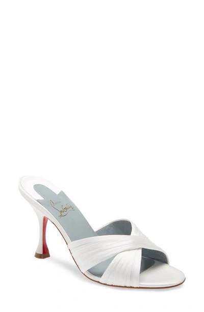 Christian Louboutin Nicol Is Back Slide Sandal In Off White/ Lining Blue