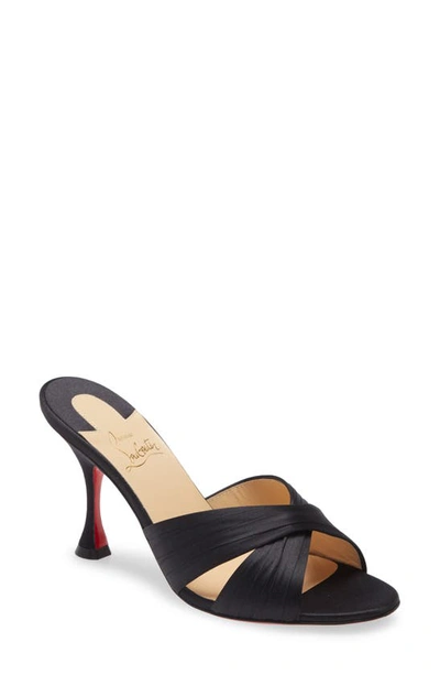 Christian Louboutin Nicol Is Back Red Sole Slide High-heel Sandals In Black