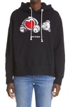 PALM ANGELS BEAR IN LOVE COTTON HOODIE,PWBB023S21FLE0031001