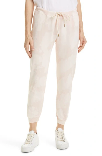 The Great The Cropped Tie-dyed Cotton-jersey Track Pants In Whisper Pink