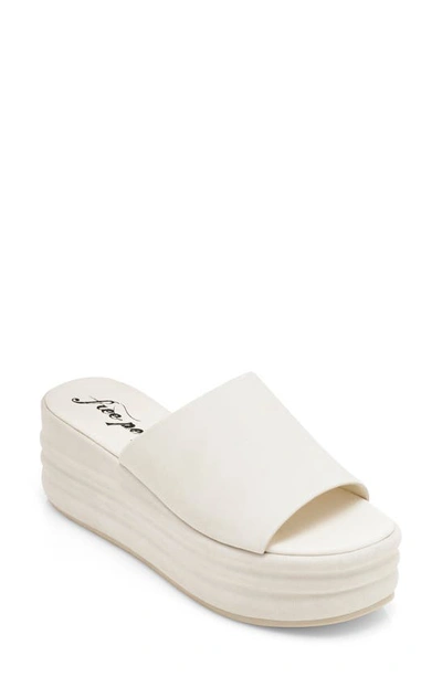 Free People Harbor Platform Sandal In White Leather