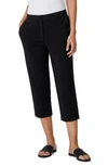 Eileen Fisher Plus Size Straight-leg Silk Georgette Crepe Ankle Pants In Black