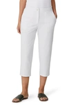 Eileen Fisher Petite Organic Cotton Ponte Tapered Capri Pants In White