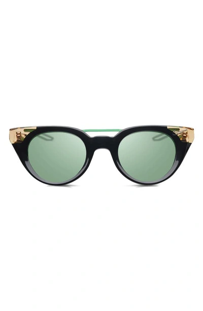 Nike Nv01 48mm Cat Eye Sunglasses In Black / Green Polarized