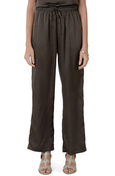 Molly Bracken Drawstring Wide Leg Pants In Khaki