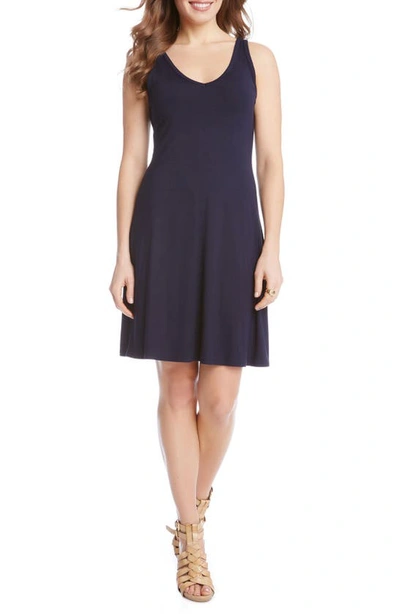 Karen Kane 'brigitte' Double V-neck Jersey Dress In Navy