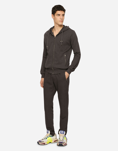 Dolce & Gabbana Cotton Jogging Pants In Grey