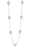 Suzy Levian 14k White Gold Diamond Clover Necklace In White