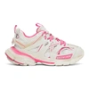 Balenciaga Track Colorblock Trainer Sneakers In White Pink