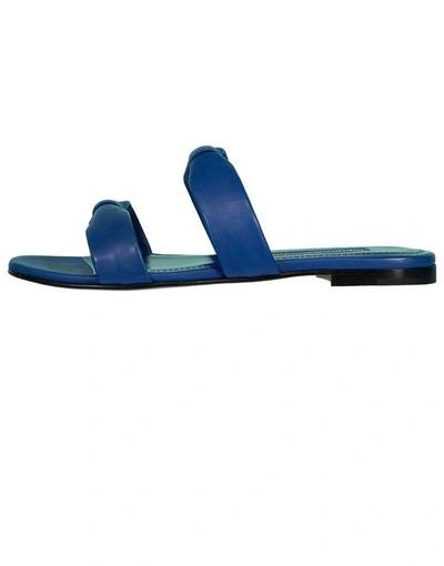Manolo Blahnik Pallera Knotted Slide Sandals In Blue