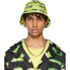 DRIES VAN NOTEN GREEN LEN LYE EDITION GRAPHIC NYLON BUCKET HAT