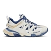 BALENCIAGA WHITE & BLUE TRACK SNEAKERS