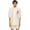 JACQUEMUS OFF-WHITE EMBROIDERED 'LA CHEMISE MOISSON' SHORT SLEEVE SHIRT