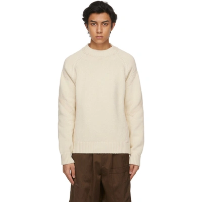 Jacquemus Virgin Wool Blend Knit Jumper W/ Scarf In White