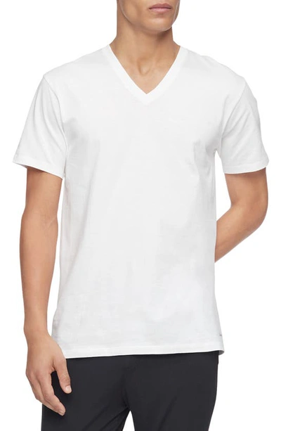 Calvin Klein 3-pack Stretch Cotton Crewneck T-shirts In White