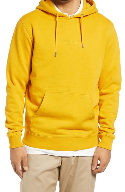 Bel-air Athletics Gothic Font Logo Embroidered Hoodie In Yellow