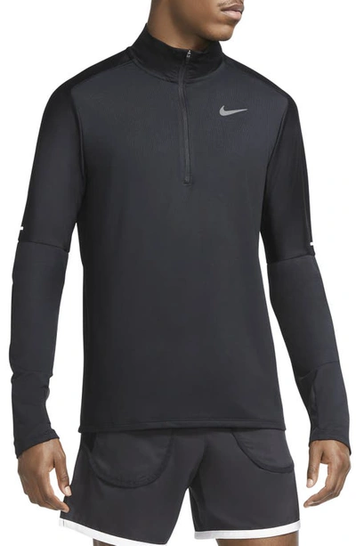 Nike Men's Dri-fit Element Half-zip Running Top In Black/ Reflective Silv