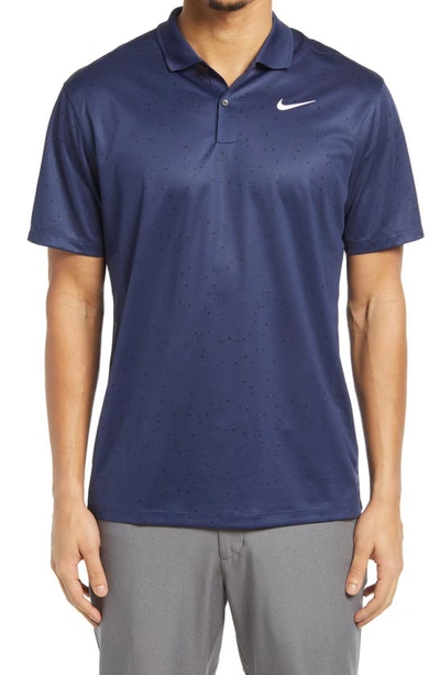 Nike Dri-fit Victory Polo In Midnight Navy/ White