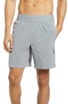 Nike Dri-fit Flex Pocket Yoga Shorts In Iron Grey/ Grey/ Black