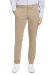 Nordstrom Slim Fit Coolmax® Flat Front Performance Chinos In Tan Desert Heather