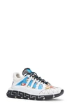 Versace White Trésor De La Mer Trigreca Sneakers In White/ Dark Grey