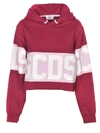 Gcds Crop Logo Hoodie In Fuchsia