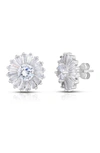 Sphera Milano Sterling Silver Cz Starburst Stud Earrings In Silver